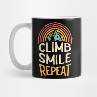 Free Climbing Boulderer Mountain Rock Bouldering Climber Gym Retro Mug